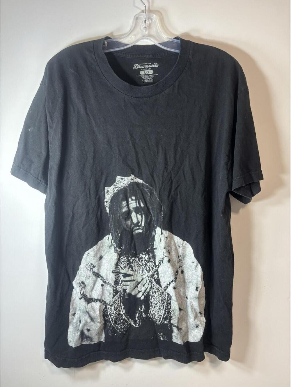 J Cole KOD Dreamville Official Tour Shirt Men’s Large Black All Over Print